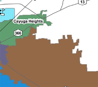 Current Ithaca elementary school districts in Dryden.