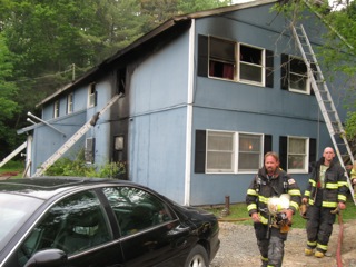 Exterior after fire extinguished.