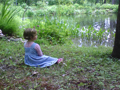 Sungiva contemplates a pond.