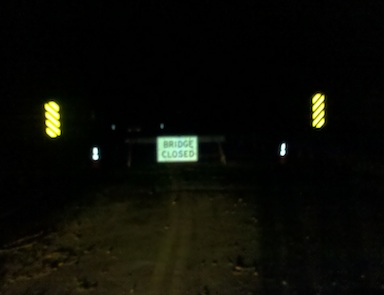 Bridge closed - German Cross Road.