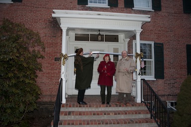 Cutting the ribbon