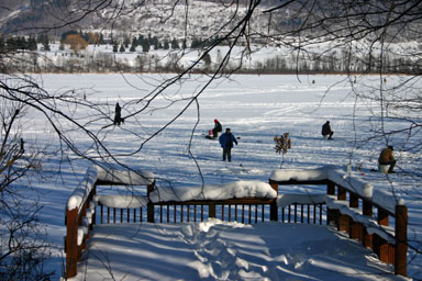 Ice fishing on Dryden Lake