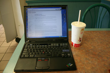 Living in Dryden, over wireless at McDonalds