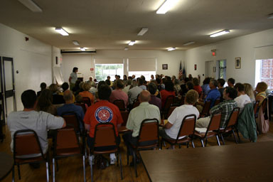 Full room to discuss the Dryden Community Cafe