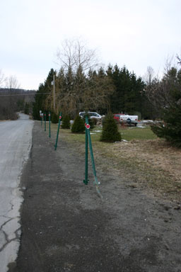 Damaged reflectors at Ellis Hollow Creek and Genung Roads