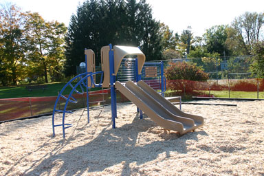 Completed playground structure