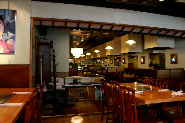 Barbecue area with overhead vents