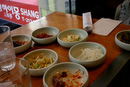 Panchan, including kimchi