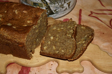 Bread made from fresh whole wheat flour.