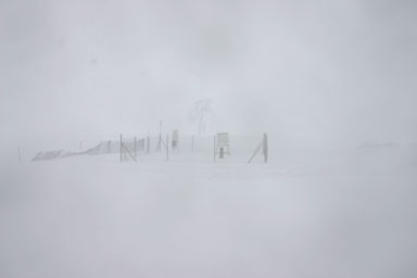 Snow sweeping through Freeville weather station