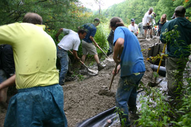 Repairing a trail on Hammond Hill