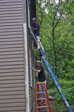 Painting the side of the house