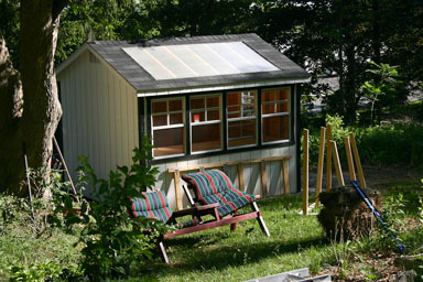 Shed exterior as delivered.