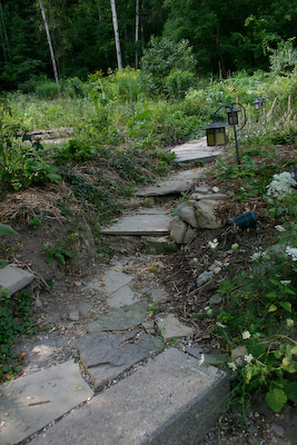 Back sidewalk from stairs