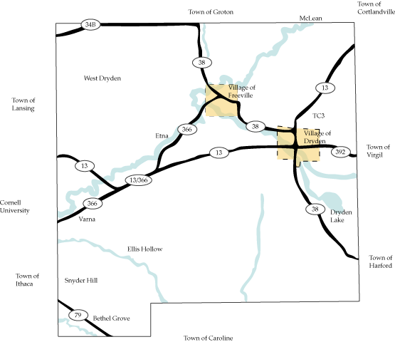 Town of Dryden map