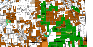 Gas leases in the southeastern corner of the Town of Dryden.