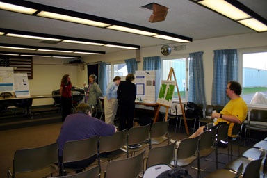 Joan Jurkowich and Heather Filiberto talk with visitors