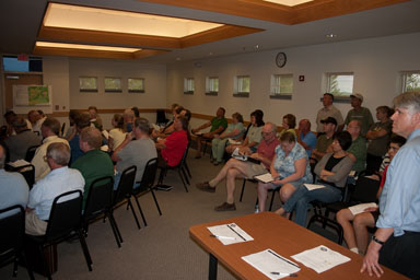 Part of the crowd at zoning meeting.