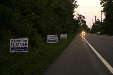 Campaign signs out