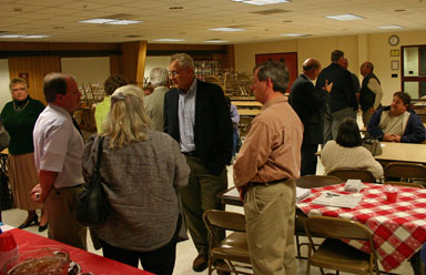 Candidates and the public talk