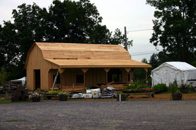 The BB Farms barn under construction