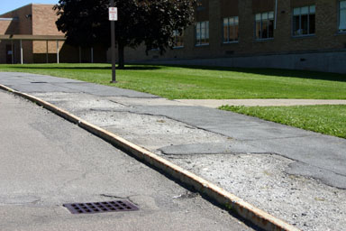 Sidewalk at Dryden High School