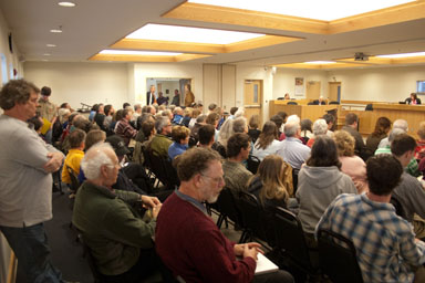 Crowd at April 20th Town Board meeting