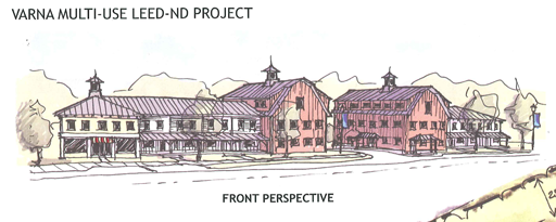 Sketch of a possible future at the corner of 366 and Freese Road.