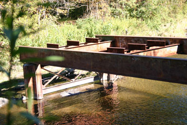 Remains of the bridge at Monkey Run Road