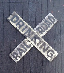 Railroad Drinking sign at the Boxcar