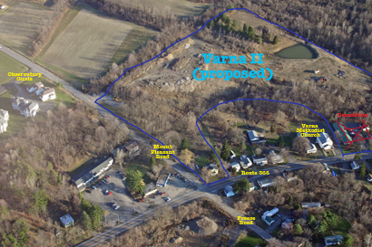 Proposed Varna II project in relation to Route 366, Mount Pleasant, and Freese Roads.