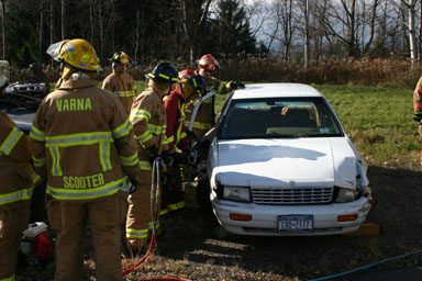 Cutting into a car